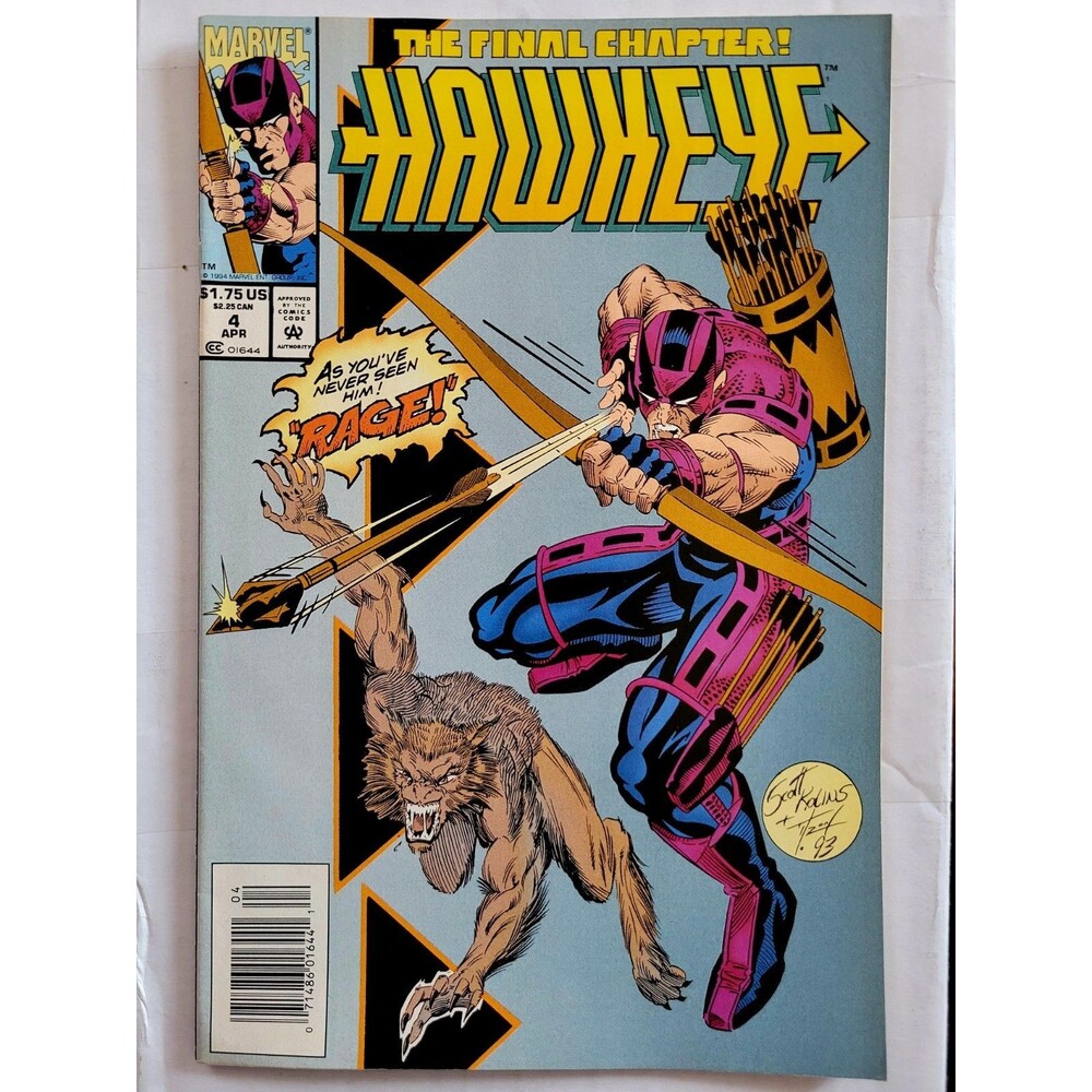 Hawkeye #4 Newsstand (1994 Marvel) "Rage!" Final Issue ft. Viper, Trick Shot